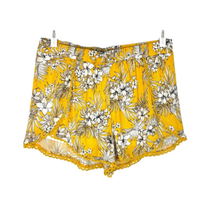 Ardene yellow floral shorts